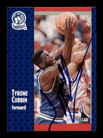 Tyrone Corbin Autographed 1991-92 Fleer Card #122 Minnesota Timberwolves SKU #183320