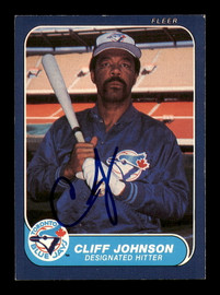 Cliff Johnson Autographed 1986 Fleer Card #62 Toronto Blue Jays SKU #183404