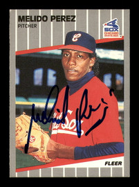 Melido Perez Autographed 1989 Fleer Card #509 Chicago White Sox SKU #183428
