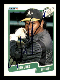 Felix Jose Autographed 1990 Fleer Card #13 Oakland A's SKU #183448