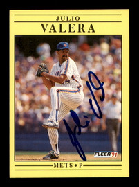 Julio Valera Autographed 1991 Fleer Card #164 New York Mets SKU #183485
