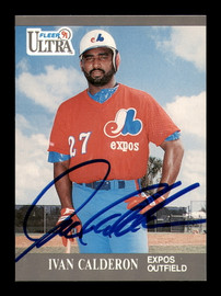 Ivan Calderon Autographed 1991 Fleer Ultra Card #199 Montreal Expos SKU #183496