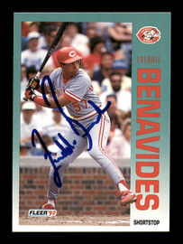 Freddie Benavides Autographed 1992 Fleer Card #399 Cincinnati Reds SKU #183542