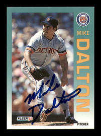 Mike Dalton Autographed 1992 Fleer Rookie Card #131 Detroit Tigers SKU #183555