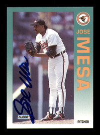 Jose Mesa Autographed 1992 Fleer Card #17 Baltimore Orioles SKU #183561