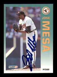 Jose Mesa Autographed 1992 Fleer Card #17 Baltimore Orioles SKU #183562