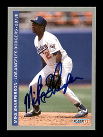 Mike Sharperson Autographed 1993 Fleer Card #68 Los Angeles Dodgers SKU #183572