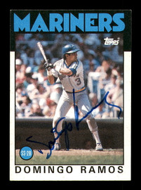 Domingo Ramos Autographed 1986 Topps Card #462 Seattle Mariners SKU #183702