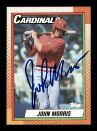 John Morris Autographed 1990 Topps Card #383 St. Louis Cardinals SKU #183745