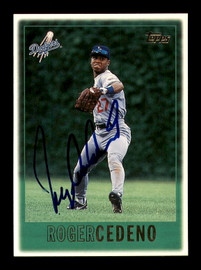 Roger Cedeno Autographed 1997 Topps Card #126 Los Angeles Dodgers SKU #183809