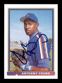 Anthony Young Autographed 1991 Bowman Card #466 New York Mets SKU #183822