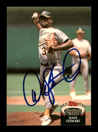 Dave Stewart Autographed 1992 Stadium Club Card #390 Oakland A's SKU #183848