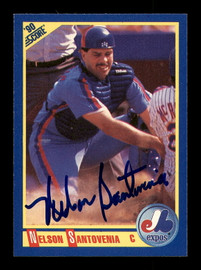 Nelson Santovenia Autographed 1990 Score Card #451 Montreal Expos SKU #183923