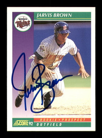 Jarvis Brown Autographed 1992 Score Rookie Card #870 Minnesota Twins SKU #183946