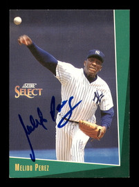 Melido Perez Autographed 1993 Score Select Card #116 New York Yankees SKU #183981