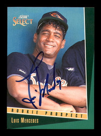 Luis Mercedes Autographed 1993 Score Select Card #331 Baltimore Orioles SKU #183987