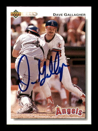 Dave Gallagher Autographed 1992 Upper Deck Card #289 California Angels SKU #184199