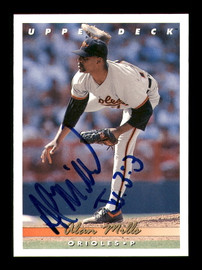 Alan Mills Autographed 1993 Upper Deck Card #312 Baltimore Orioles SKU #184300