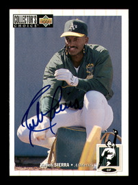 Ruben Sierra Autographed 1994 Upper Deck Collectors Choice Card #258 Oakland A's SKU #184317