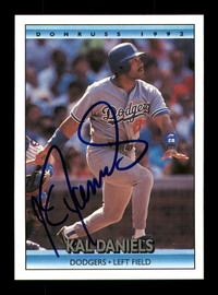 Kal Daniels Autographed 1992 Donruss Card #343 Los Angeles Dodgers SKU #184578