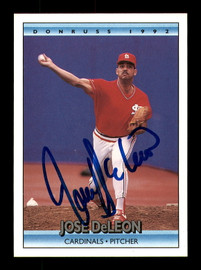 Jose DeLeon Autographed 1992 Donruss Card #246 St. Louis Cardinals SKU #184587