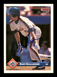 Dave Gallagher Autographed 1993 Donruss Card #170 New York Mets SKU #184631