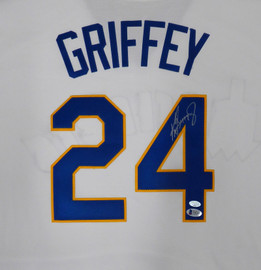 Seattle Mariners Ken Griffey Jr. Autographed White Majestic Cooperstown Throwback Jersey Size XXL Beckett BAS & MCS Holo Stock #185669