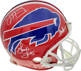 Buffalo Bills Team Greats Autographed Authentic Proline Full Size Red Helmet With 3 Signatures Including Jim Kelly, Thurman Thomas & Andre Reed Beckett BAS Stock #185862