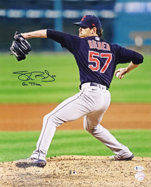 Shane Bieber Autographed 16x20 Photo Cleveland Indians "Go Tribe" Beckett BAS Stock #185902