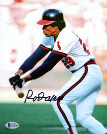 Rod Carew Autographed 8x10 Photo California Angels Signed In Black Beckett BAS Stock #185960