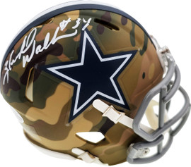 Herschel Walker Autographed Dallas Cowboys Camo Speed Mini Helmet Beckett BAS Stock #185955