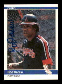 Rod Carew Autographed 1984 Fleer Card #511 California Angels SKU #186649
