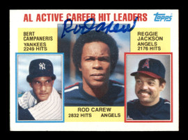 Rod Carew Autographed 1984 Topps Leader Card #711 California Angels SKU #186663