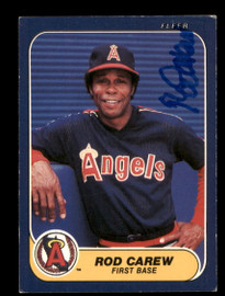 Rod Carew Autographed 1986 Fleer Card #151 California Angels SKU #186703