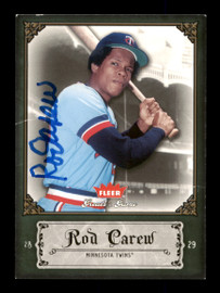 Rod Carew Autographed 2006 Fleer Greats of the Game Card #77 Minnesota Twins (Creased) SKU #186783