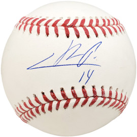 Cristian Pache Autographed Official MLB Baseball Oakland A's "#14" BAS Stock #186805