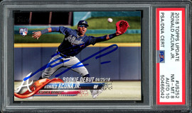 Ronald Acuna Jr. Autographed 2018 Topps Update Rookie Card #US252