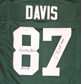 Green Bay Packers Willie Davis Autographed Green Jersey "HOF 81 & SB I II Champs" PSA/DNA Stock #187484