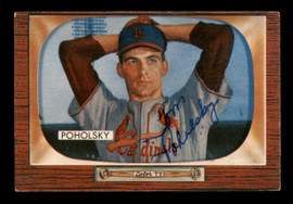 Tom Poholsky Autographed 1955 Bowman Card #76 St. Louis Cardinals SKU #187853
