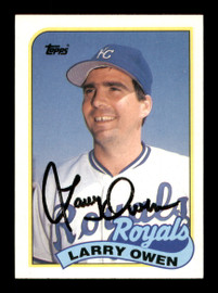 Larry Owen Autographed 1989 Topps Card #87 Kansas City Royals SKU #188159