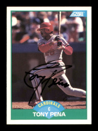 Tony Pena Autographed 1989 Score Card #36 St. Louis Cardinals SKU #188217