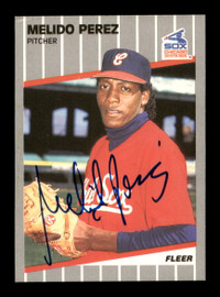 Melido Perez Autographed 1989 Fleer Card #509 Chicago White Sox SKU #188313