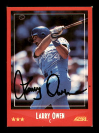 Larry Owen Autographed 1988 Score Card #230 Kansas City Royals SKU #188389