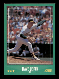 Dave Leiper Autographed 1988 Score Card #348 Oakland A's SKU #188400