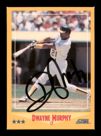 Dwayne Murphy Autographed 1988 Score Card #455 Oakland A's SKU #188416