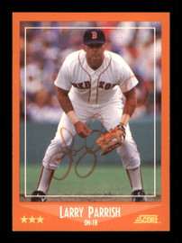 Larry Parrish Autographed 1988 Score Traded Card #65T Boston Red Sox SKU #188462