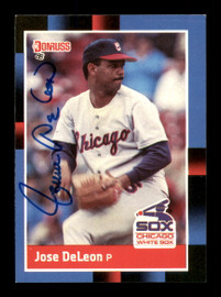 Jose DeLeon Autographed 1988 Donruss Card #59 Chicago White Sox SKU #188489