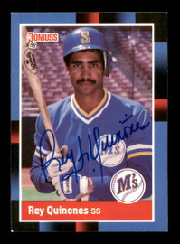 Rey Quinones Autographed 1988 Donruss Card #198 Seattle Mariners SKU #188500