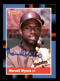 Marvell Wynne Autographed 1988 Donruss Card #237 San Diego Padres SKU #188507