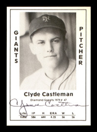 Clyde Castleman Autographed 1979 Diamond Greats Card #47 New York Giants SKU #188670
